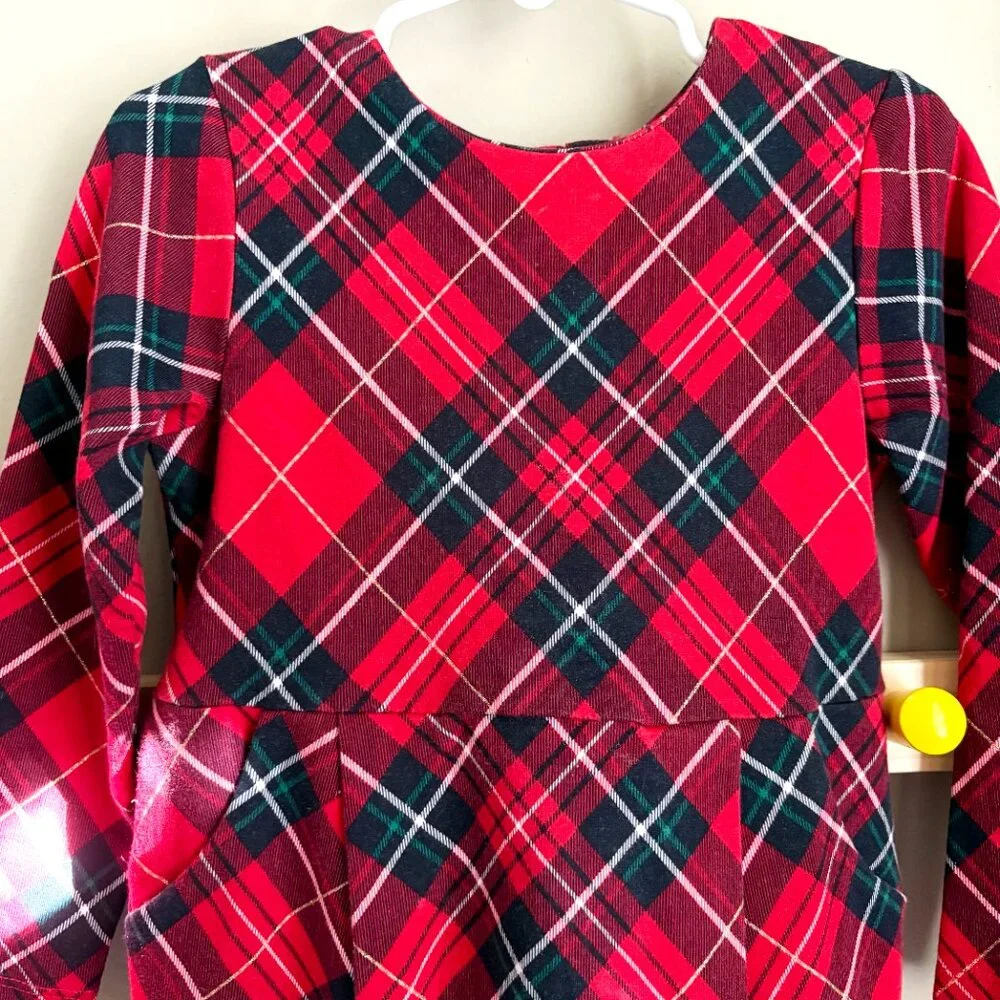 H&M Long Sleeved Tartan Dress w/ Pockets, 2-4y